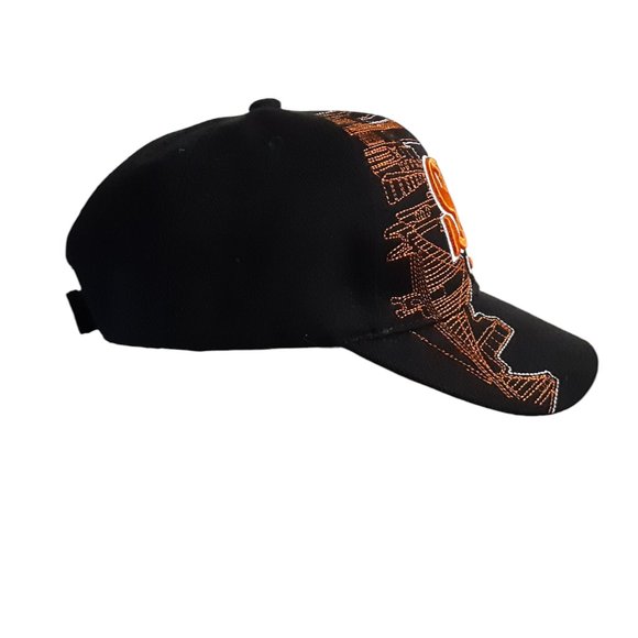 San Francisco Skyline Hat Embroidered Adjustable Black w/Orange Lanza USA NWOT - Picture 2 of 6